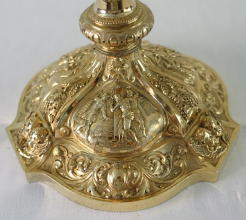 Antique solid silver gilt French Baroque Chalice